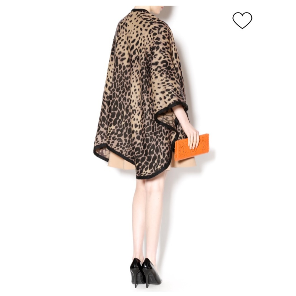Leopard Print Wrap Poncho Cape One Size - image 2
